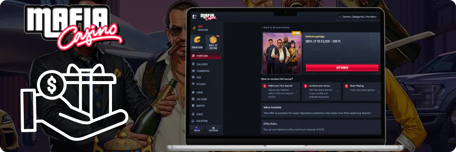 Welcome Bonus for Mafia casino